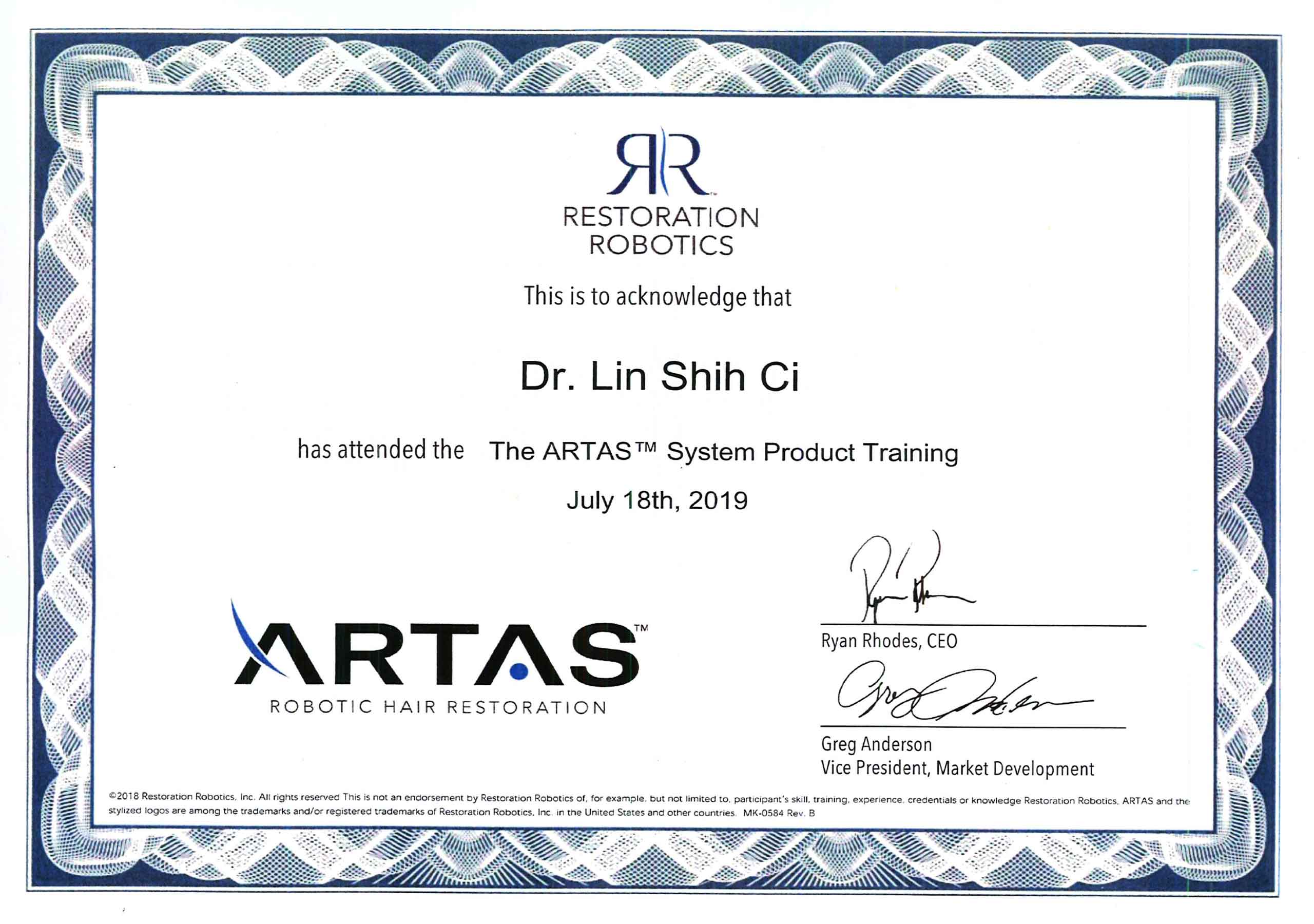 Dr shih ci lin artas fix